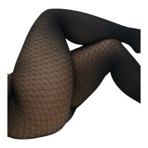 Sheertex Modern Diamond Sheer Rip‑Resist Tights | Black M